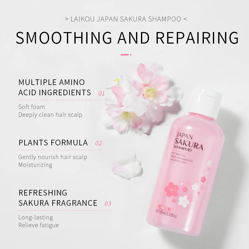 LAIKOU Japón Sakura champú rep - Hair Care Dandruff reseña y precio